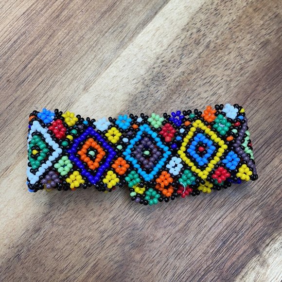 Handmade Fair Trade Artisan Beadwork Bracelet Cuff - Picture 2 of 4